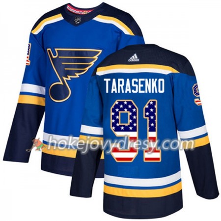 Pánské Hokejový Dres St. Louis Blues Vladimir Tarasenko 91 2017-2018 USA Flag Fashion Modrá Adidas Authentic